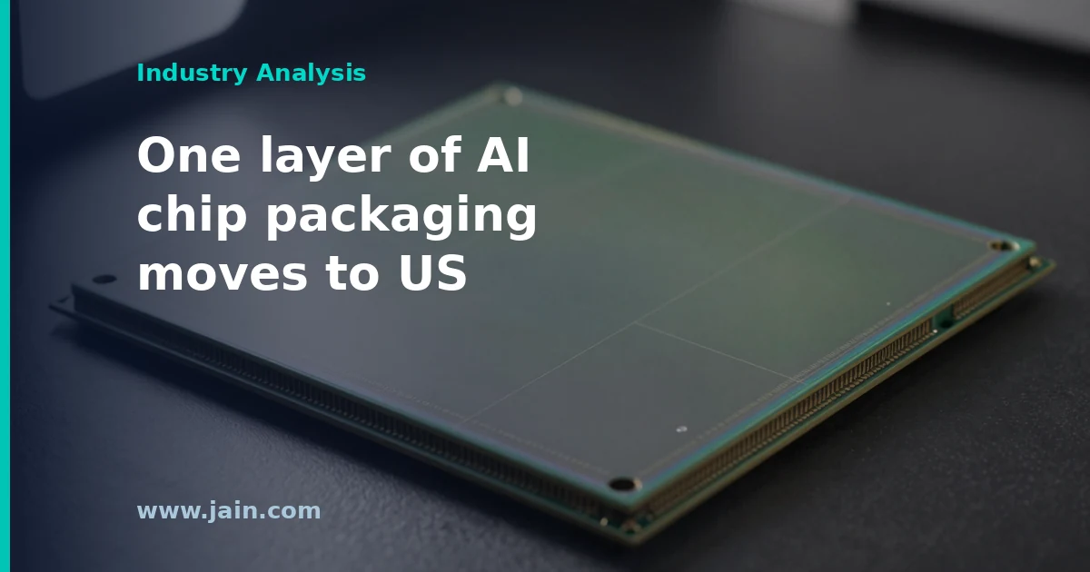 Silicon interposer wafer illustrating the GlobalFoundries TSMC $2B deal for US-based AI chip packaging