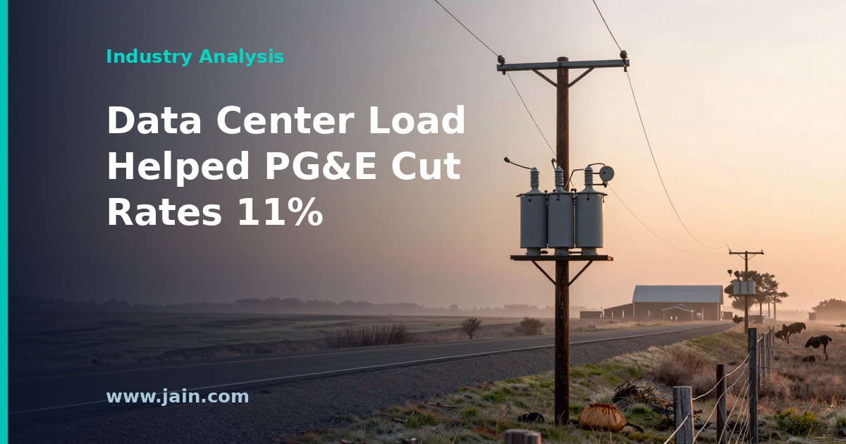 PG&E Credits Data Center Growth for 11% Electric Rate Cut