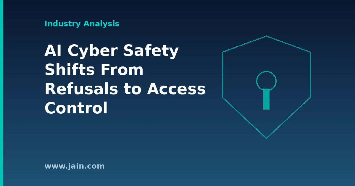 Abstract illustration of a secured gateway admitting vetted security teams to OpenAI's GPT-5.6-Cyber cybersecurity AI model