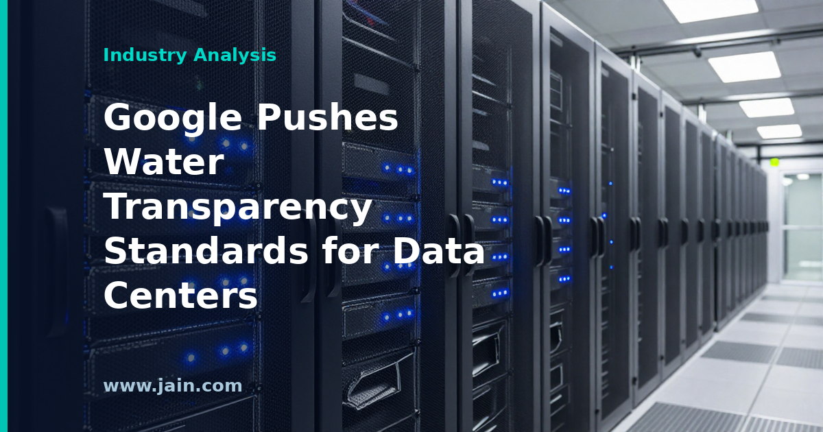 Google Pushes Industry-Wide Water Transparency Standards as Data Center Backlash Grows