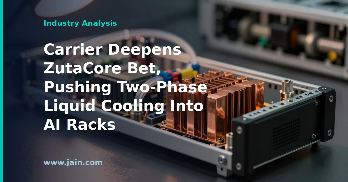Carrier Deepens ZutaCore Bet, Pushing Two-Phase Liquid Cooling Into AI Racks