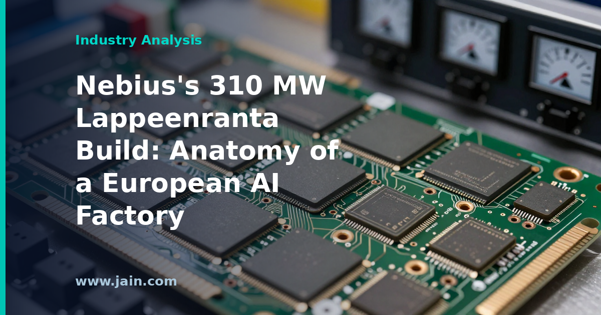 Nebius&rsquo;s 310 MW Lappeenranta Build: Anatomy of a European AI Factory