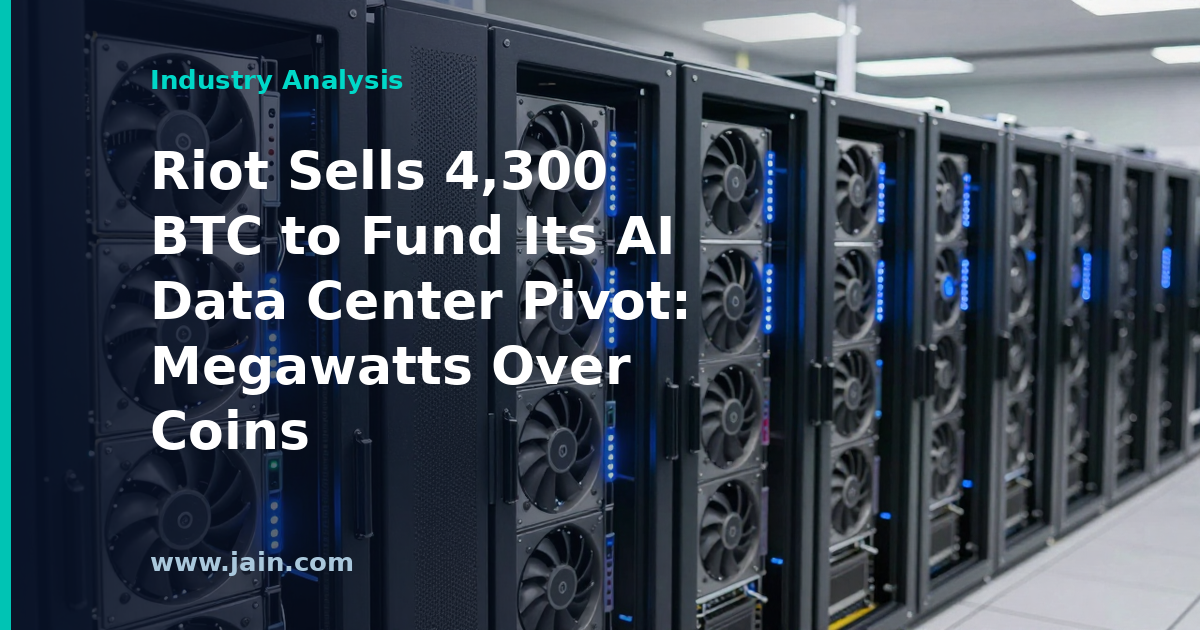Riot Sells 4,300 BTC to Fund Its AI Data Center Pivot: Megawatts Over Coins