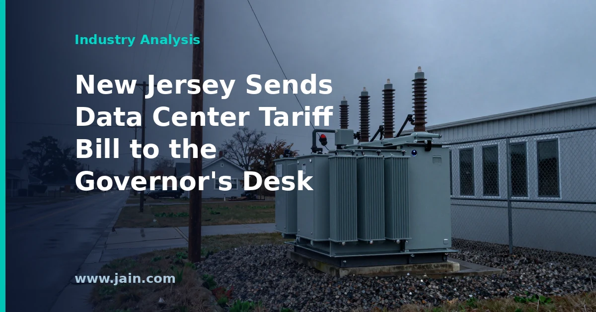 New Jersey Sends Data Center Tariff Bill to the Governor’s Desk