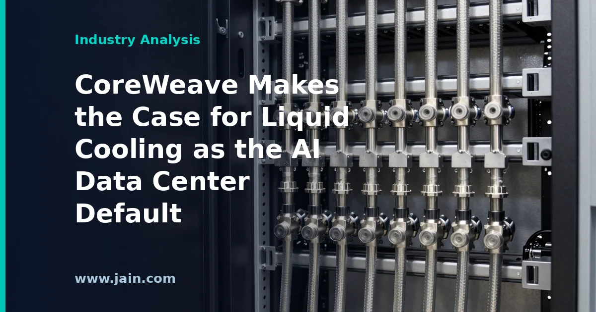 CoreWeave Makes the Case for Liquid Cooling as the AI Data Center Default