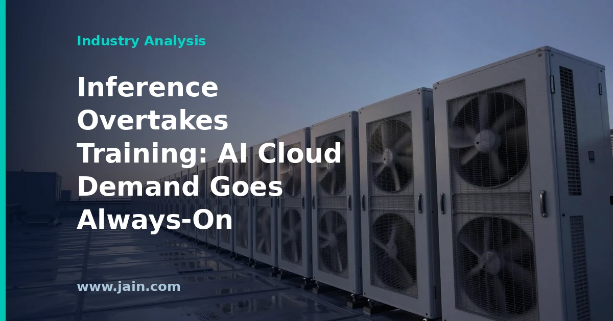 Rows of GPU servers in a cloud data center illustrating Gartner's AI-optimized IaaS spending forecast and the shift to inference