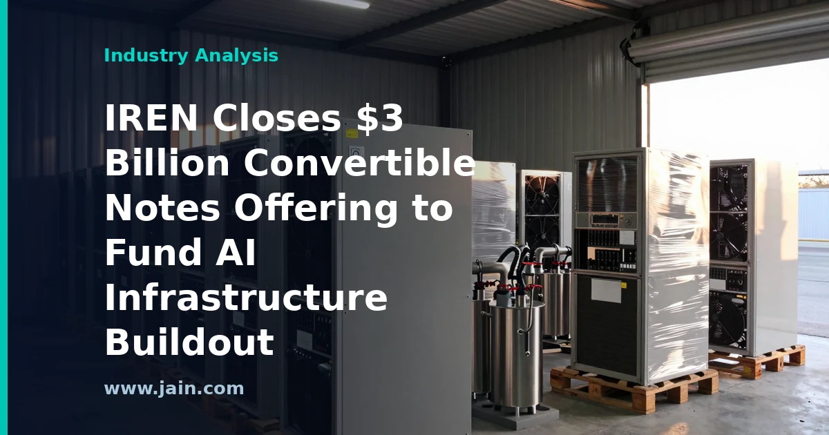 IREN Closes $3 Billion Convertible Notes Offering to Fund AI Infrastructure Buildout