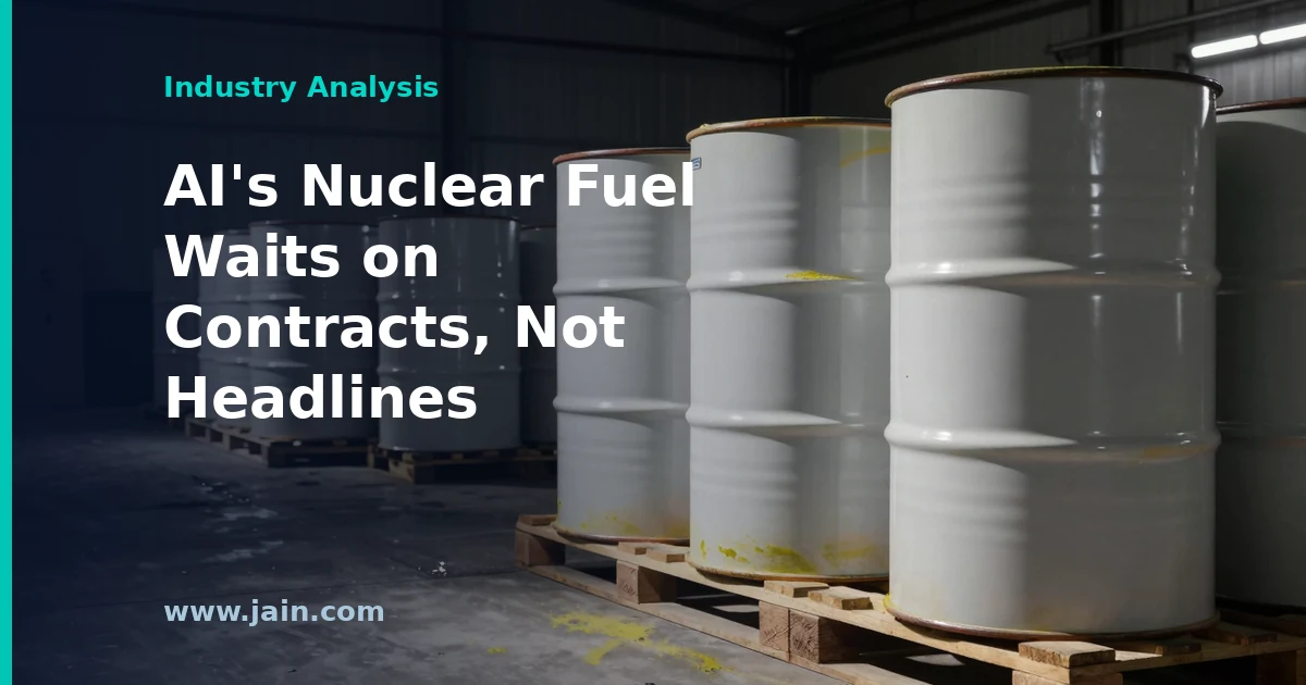 Uranium concentrate drums at a Saskatchewan mill illustrating Cameco Q3 2026 results and rising nuclear fuel prices