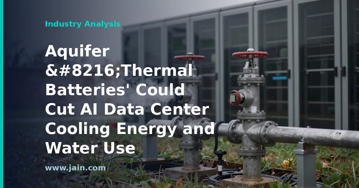 Aquifer ‘Thermal Batteries’ Could Cut AI Data Center Cooling Energy and Water Use