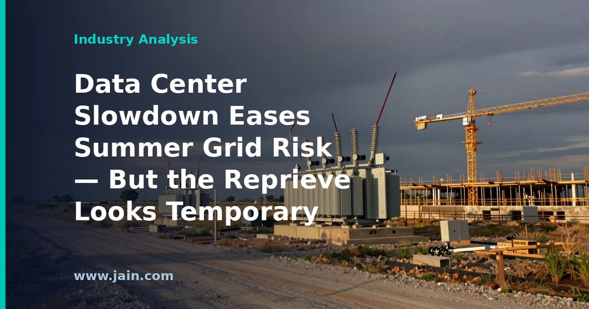 Data Center Slowdown Eases Summer Grid Risk &mdash; But the Reprieve Looks Temporary