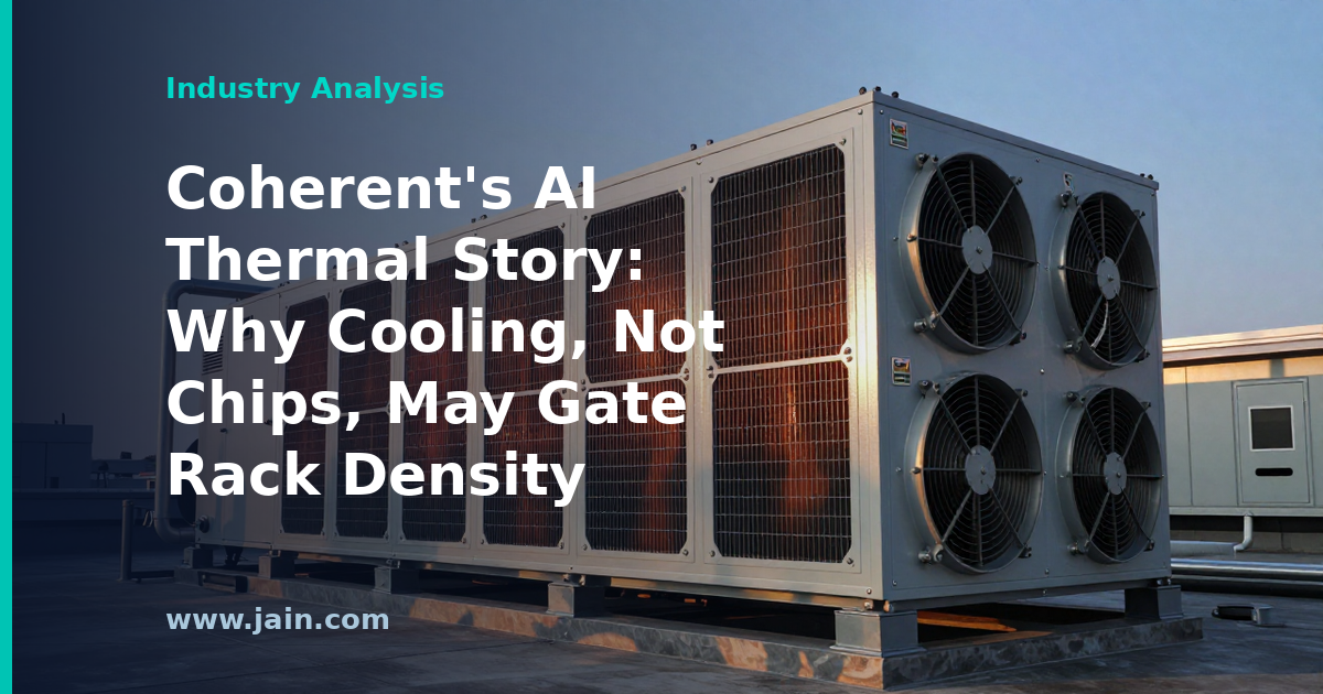 Coherent&rsquo;s AI Thermal Story: Why Cooling, Not Chips, May Gate Rack Density
