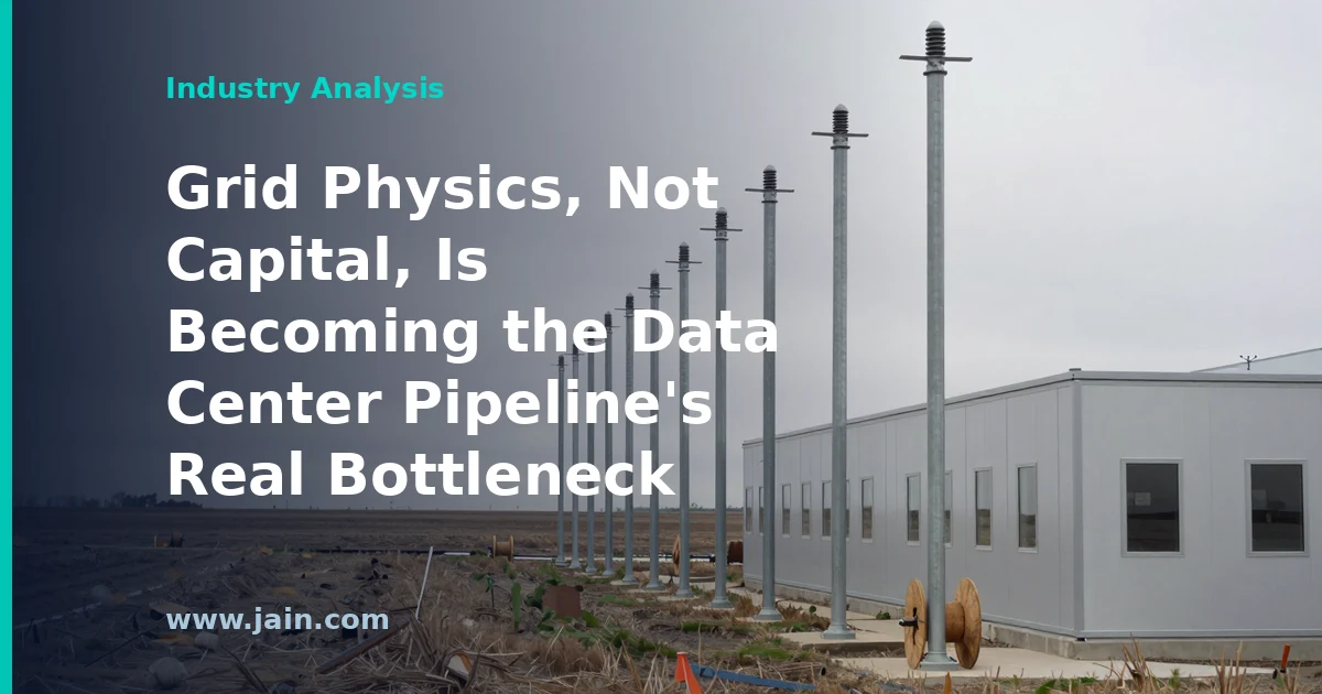 Grid Physics, Not Capital, Is Becoming the Data Center Pipeline&rsquo;s Real Bottleneck