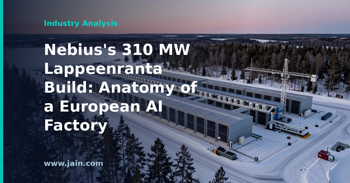 Nebius&rsquo;s 310 MW Lappeenranta Build: Anatomy of a European AI Factory