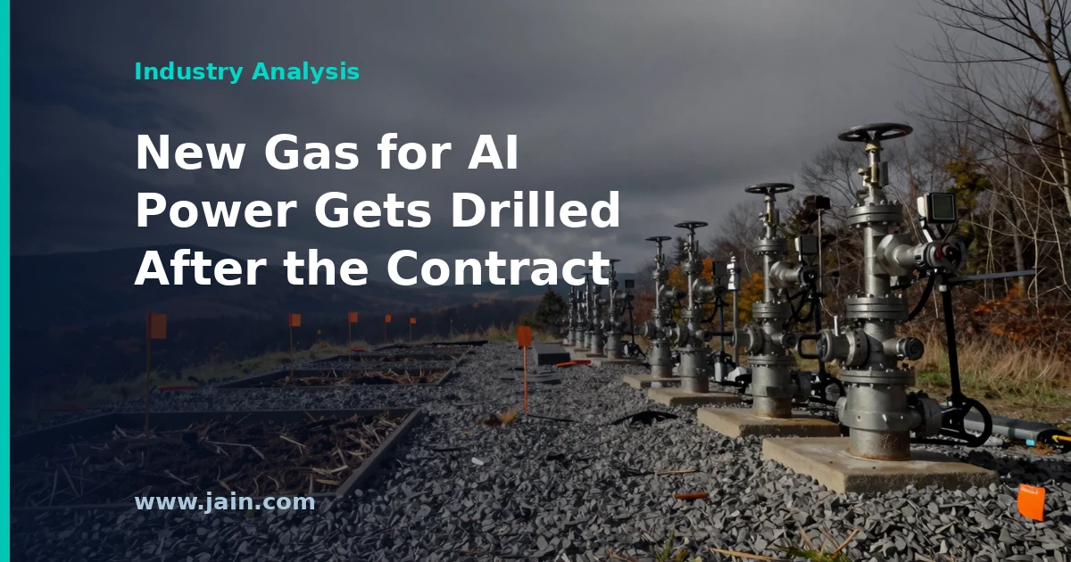 Appalachian natural gas wells and pipeline after EQT agreed to acquire Range Resources, with a data center campus in the distance