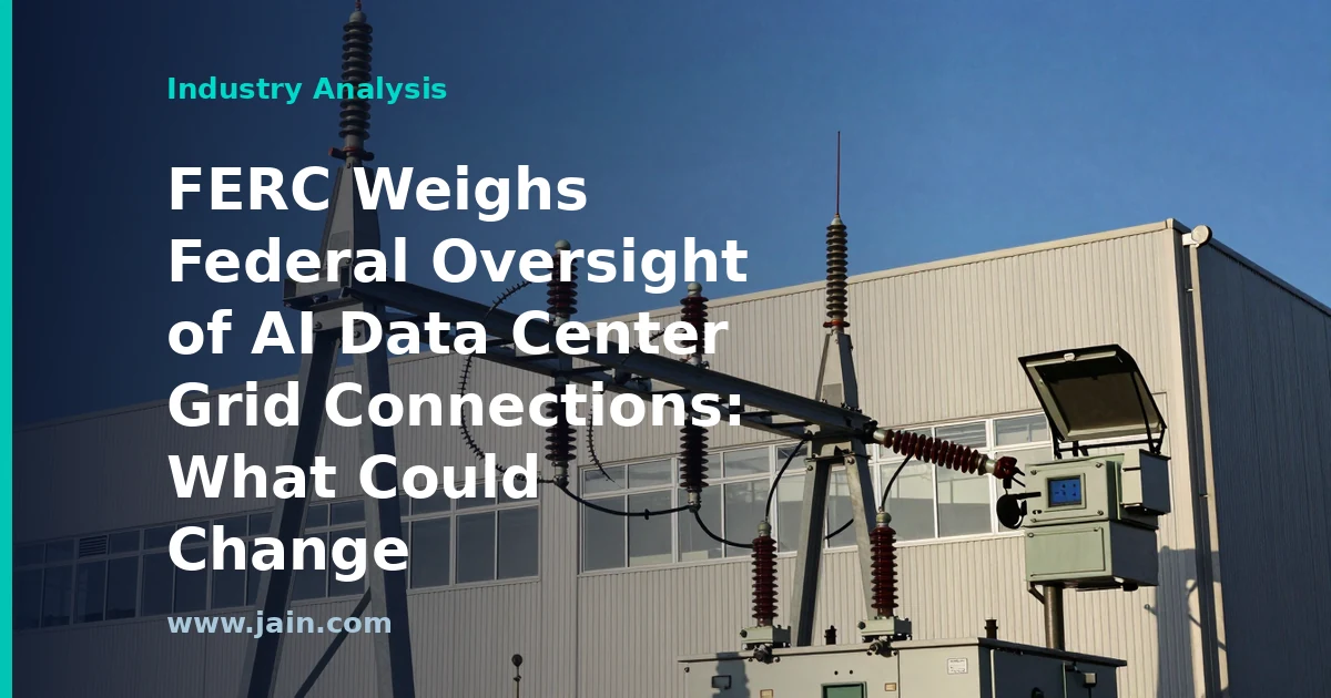 FERC Weighs Federal Oversight of AI Data Center Grid Connections: What Could Change