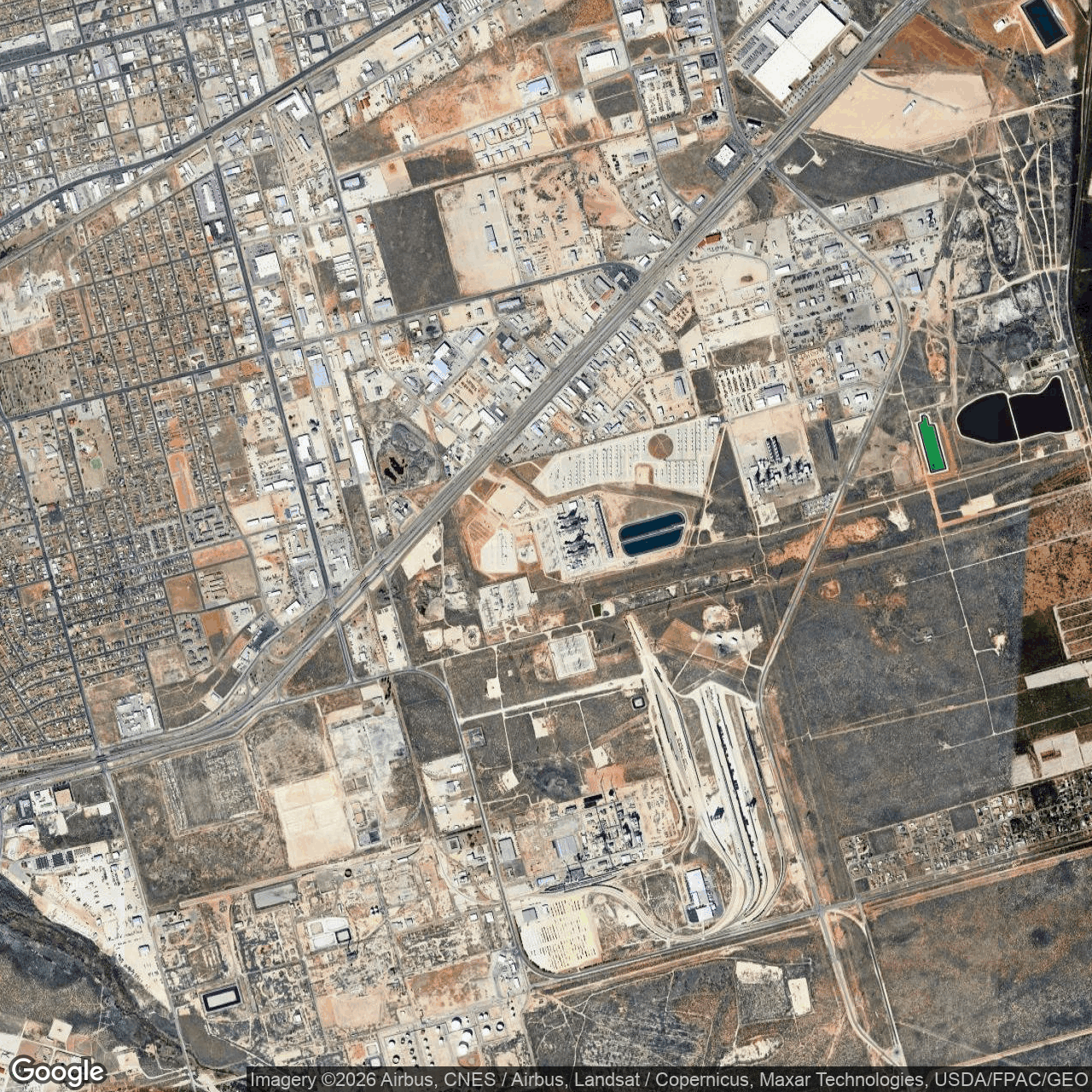 Visual view of cipher-mining-odessa-facility, 2026-09-29 (Google Earth (wide view))