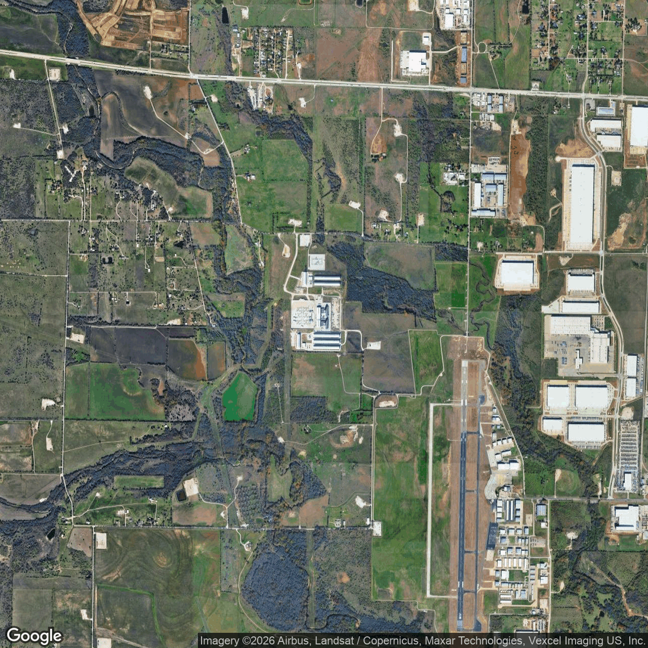 Visual view of core-scientific-denton, 2026-10-18 (Google Earth (wide view))