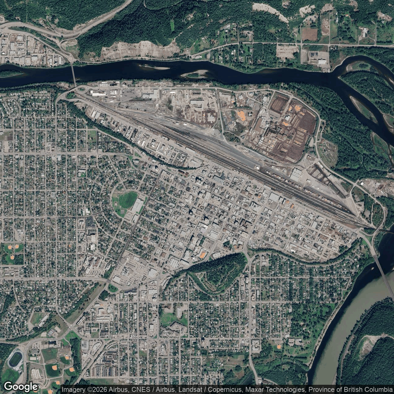 Visual view of iren-prince-george, 2026-09-29 (Google Earth (wide view))